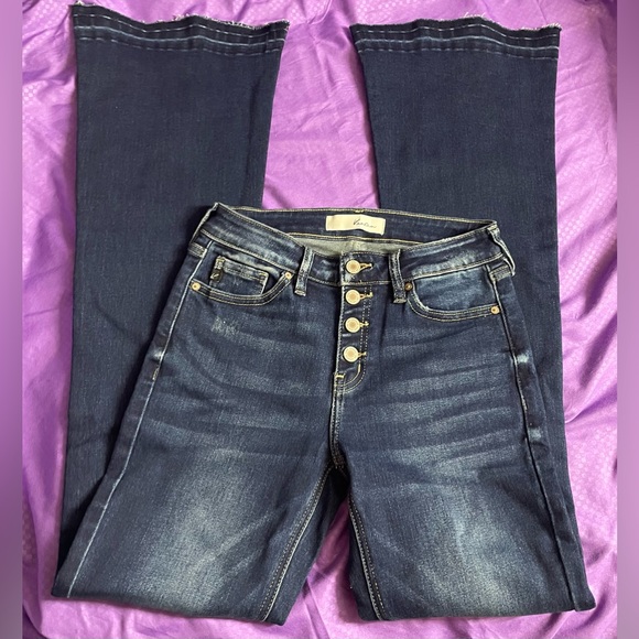 Kancan Super High Rise Flare Jeans - Picture 1 of 10